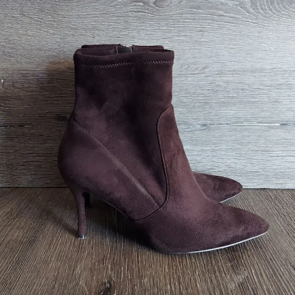 Nine West Women's Cadence Brown Suede Ankle Bootie Size 7.5